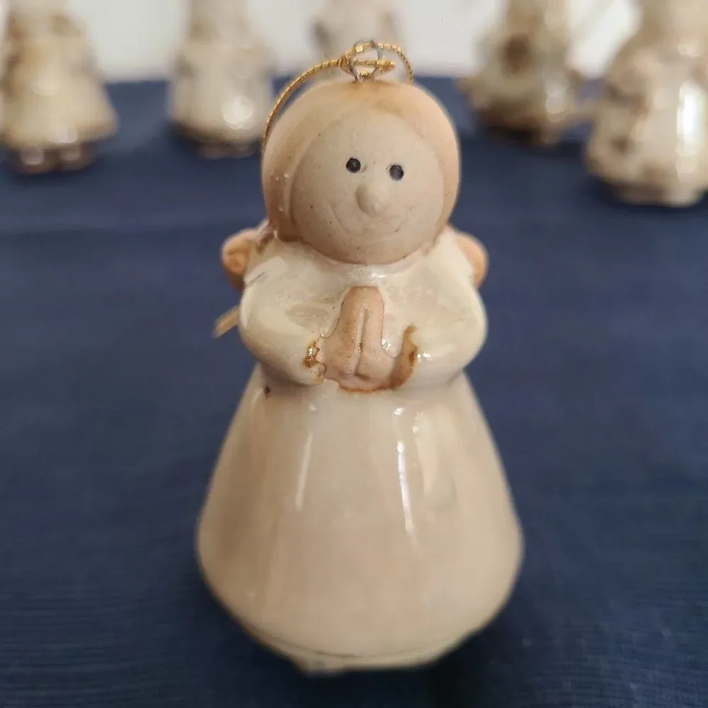 Pier 1 Ceramic Ornaments Set of 10 Pottery Art Santa Snowman Moose Bear Angel